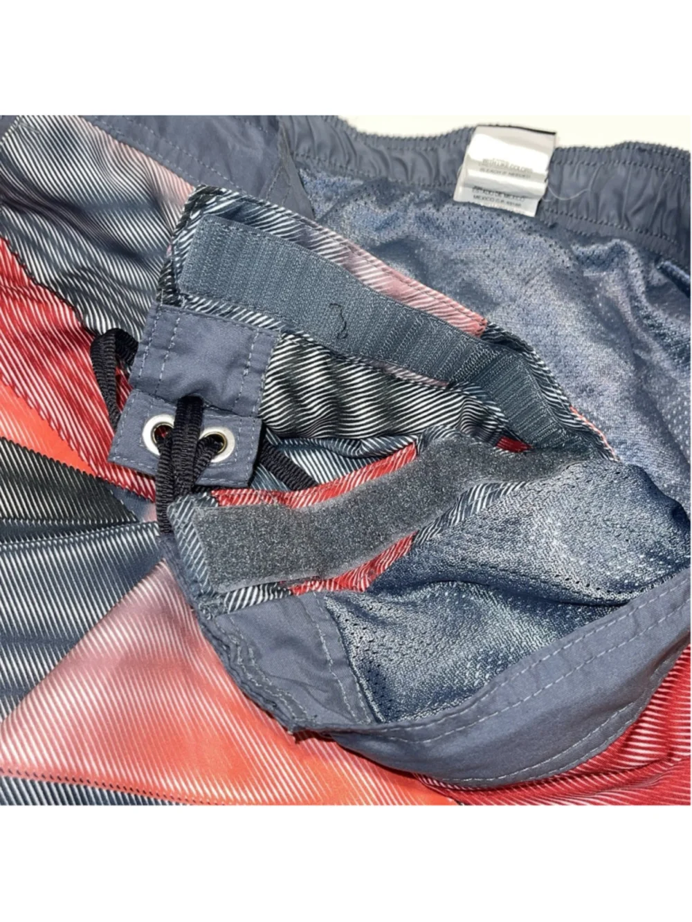 Nike Mens XXL Swim Trunks Gray Coral Red Peach Drawstring‎ Board Shorts Beach